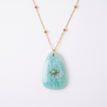 At Your Own Pace Amazonite Sun Necklace on white background